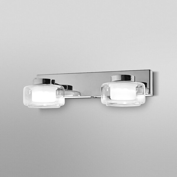OSRAM LED stenska svetilka ORBIS FLAME, krom, 2-svetilna, CCT, IP44, Kovinska, Kopalnica, Kovina, Sodobni