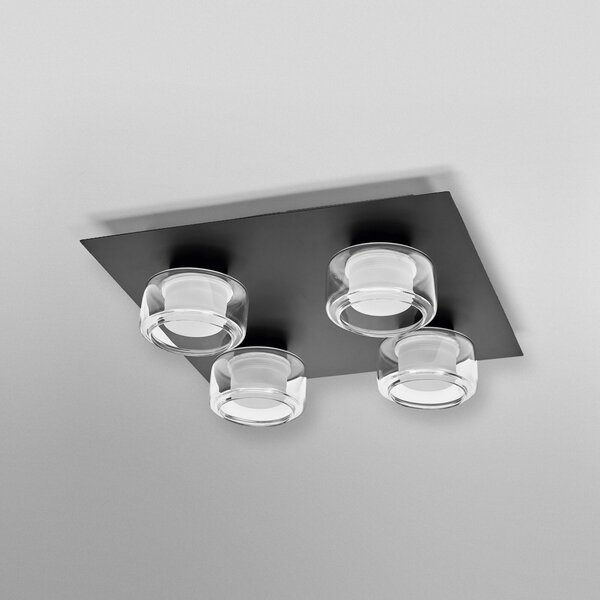 OSRAM LED stropna svetilka ORBIS FLAME, črna, 4-svetilna, CCT IP44, Črna, Kopalnica, Kovina, Sodobni