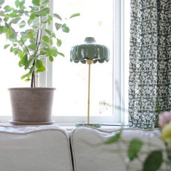 PR Home Namizna svetilka Wells, zelena/zlata, višina 50 cm, Zelena, Dnevna soba / jedilnica, Kovina