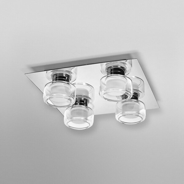 OSRAM LED stropna svetilka ORBIS FLAME, krom, 4-svetilna, CCT IP44, Kovinska, Kopalnica, Kovina, Sodobni
