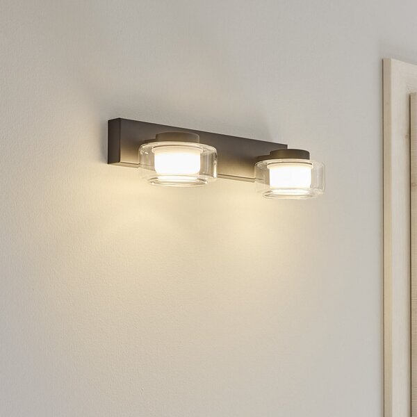 OSRAM LED stenska svetilka ORBIS FLAME, črna, 2-svetilna, CCT IP44, Črna, Kopalnica, Kovina, Sodobni