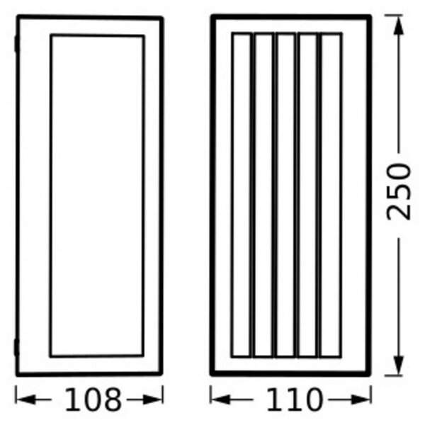 OSRAM zunanja stenska svetilka ENDURA CLASSIC RADICK, temno siva, IP65, zatemnjen, Siva, Aluminij, Sodobni