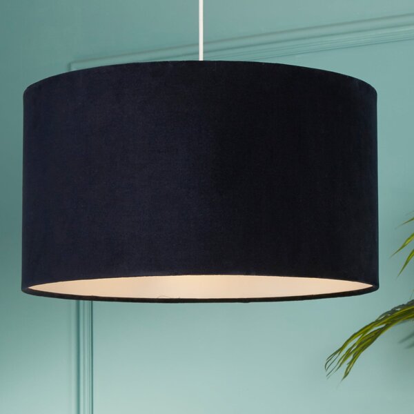Searchlight Obesna svetilka Mersana, Ø 50 cm, temno modra, žamet, E27, zatemnjen, Modra, Dnevna soba / jedilnica, Tkanine / tekstil, Skandinavski