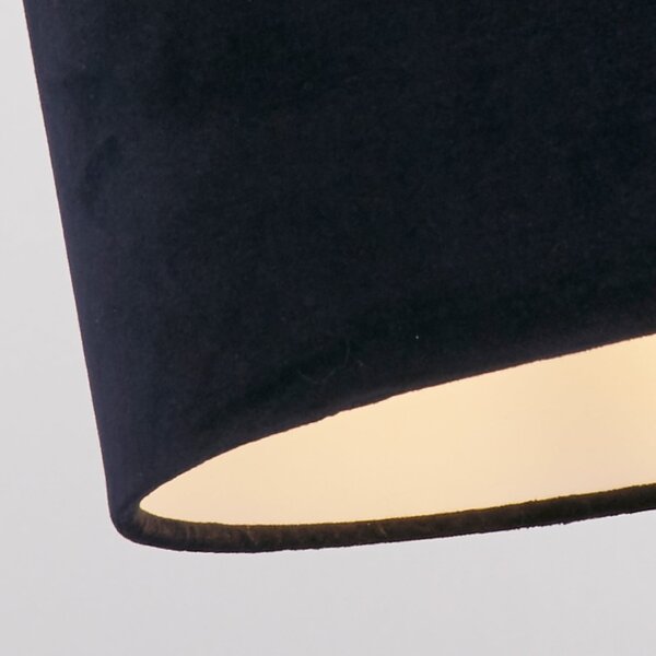 Searchlight Obesna svetilka Mersana, Ø 30 cm, temno modra, žamet, E27, zatemnjen, Modra, Dnevna soba / jedilnica, Tkanine / tekstil, Skandinavski