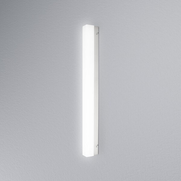 OSRAM LED stenska svetilka SQUARE, bela, dolžina 60 cm, CCT, IP44, Bela, Kopalnica, Aluminij, Sodobni