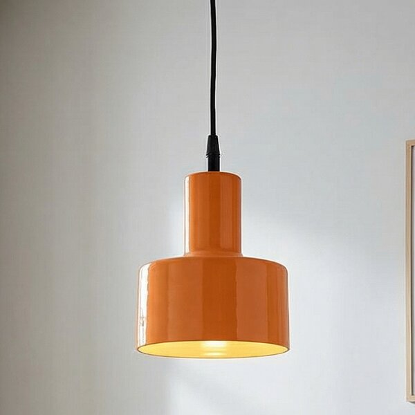 PR Home Visoka svetilka Solo Small s vtičem Ø13cm, oranžna, Oranžna, Dnevna soba / jedilnica, Kovina