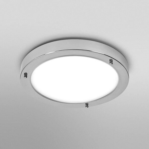 OSRAM stropna svetilka BATHROOM, krom, Ø 31 cm, kovina/steklo IP44, zatemnjen, Kovinska, Kopalnica, Kovina, Sodobni