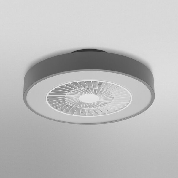 OSRAM SMART+ WiFi LED stropni ventilator CYLINDER, siv, tih, zatemnjen, Siva, Dnevna soba / jedilnica, Plastika, Sodobni