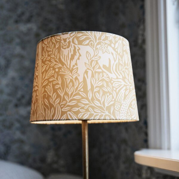 PR Home Namizna svetilka BASE ELDERTREE, rumena, višina 58 cm, tkanina, Rumena, Dnevna soba / jedilnica, Kovina