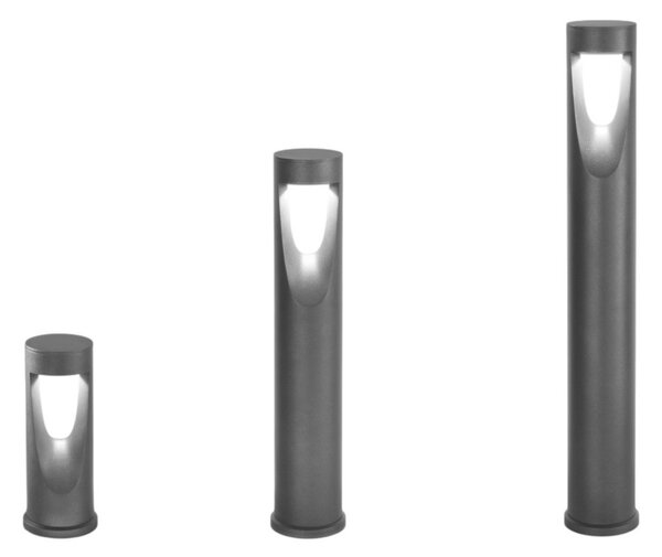 Fabas Luce LED-svetilka Teo, višina 80 cm, črna, kovina, IP65, Črna, Aluminij, Sodobni