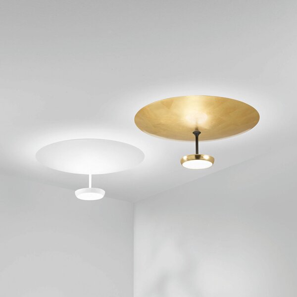 Fabas Luce LED stropna svetilka Yuko, bela, kovina, višina 23 cm, z možnostjo zatemnitve, zatemnjen, Bela, Dnevna soba / jedilnica, Kovina, Sodobni