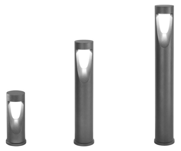 Fabas Luce LED-svetilka Teo, višina 60 cm, črna, kovina, IP65, Črna, Aluminij, Sodobni