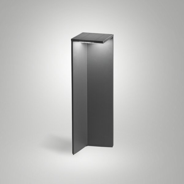 Fabas Luce LED-solarna ulična svetilka Fold, temno siva, senzor gibanja, IP54, Črna, Aluminij, Sodobni