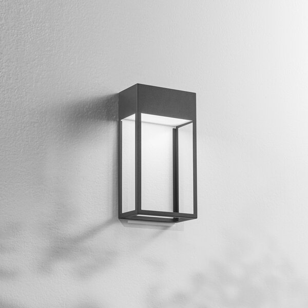 Fabas Luce LED zunanja stenska svetilka Edo, temno siva, kovina, 30 cm, IP65, Črna, Aluminij, Sodobni