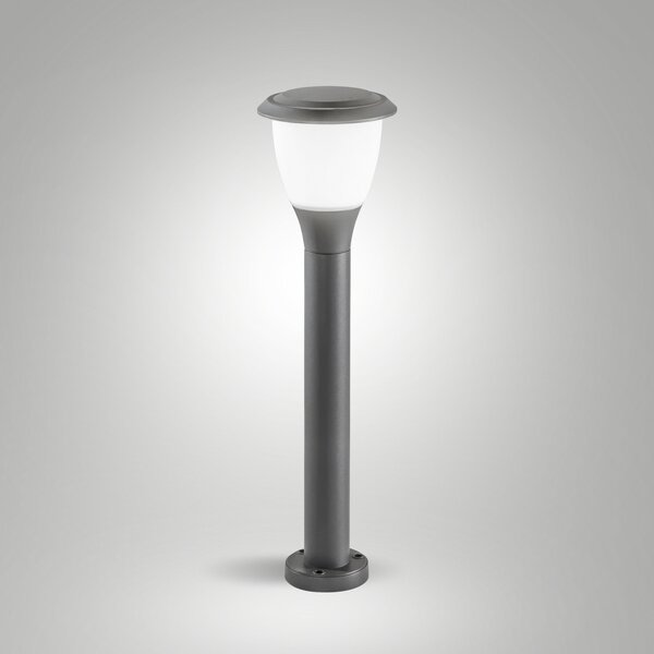 Fabas Luce Svetilka za pot Thiago, 60 cm, temno siva, kovina, E27, IP65, zatemnjen, Črna, Aluminij, Sodobni