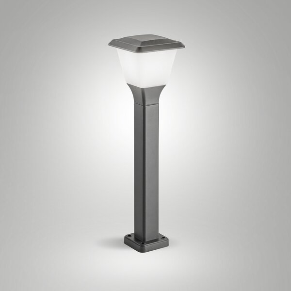 Fabas Luce Svetilka za pot Lena, 60 cm, temno siva, kovina, E27, IP65, zatemnjen, Črna, Aluminij, Sodobni
