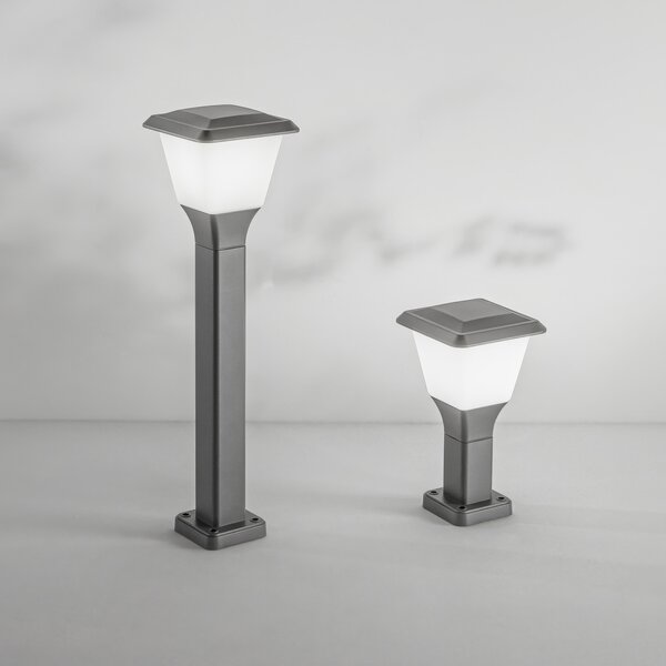Fabas Luce Stojalo za svetilko Lena, 30 cm, temno siva, kovina, E27, IP65, zatemnjen, Črna, Aluminij, Sodobni