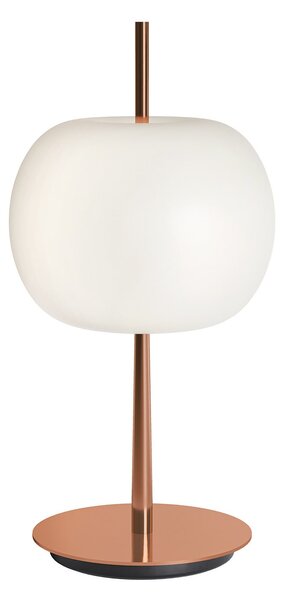 Kdln LED namizna svetilka KUSHI, bakrena, višina 32 cm, regulator svetlobe, CCT, zatemnjen, Bakrena, Dnevna soba / jedilnica, Steklo, Dizajn
