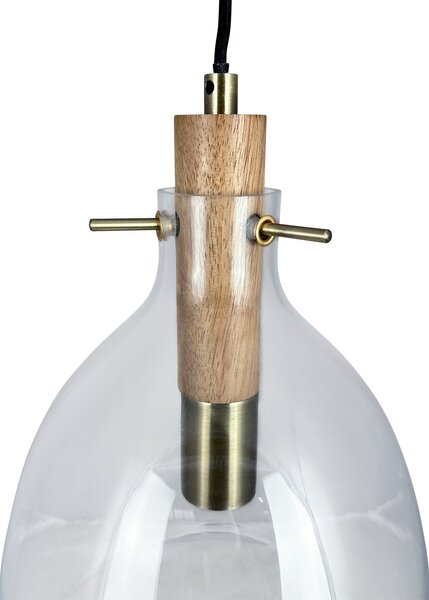 Dyberg Larsen viseča svetilka Bistro, Ø 25 cm, prosojna, steklo, zatemnjen, Prozorna, Dnevna soba / jedilnica, Steklo, Dizajn