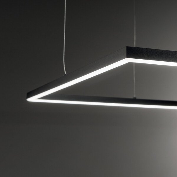 IDEAL LUX Ideal Lux LED obesna svetilka Oracle Slim 50 x cm črna 3.000 K, Črna, Dnevna soba / jedilnica, Aluminij, Sodobni