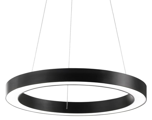 IDEAL LUX Ideal Lux LED obesna svetilka Oracle, Ø 70 cm, črna, 3.000 K, Črna, Dnevna soba / jedilnica, Aluminij, Sodobni