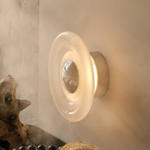 Tom Dixon LED stenska svetilka Press Sphere Mini, motna Ø 22 cm, zatemnjen, Bela, Kopalnica, Steklo, Dizajn