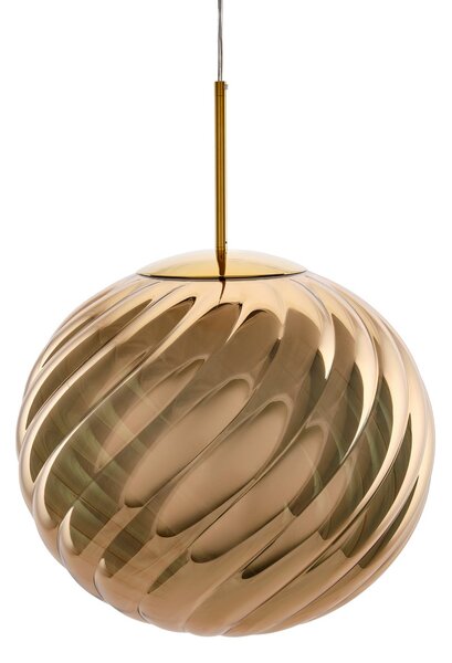 Tom Dixon LED obesna svetilka Whirl, zlata, 45 cm, plastika, dim, zatemnjen, Zlata / medeninasta, Dnevna soba / jedilnica, Plastika, Dizajn