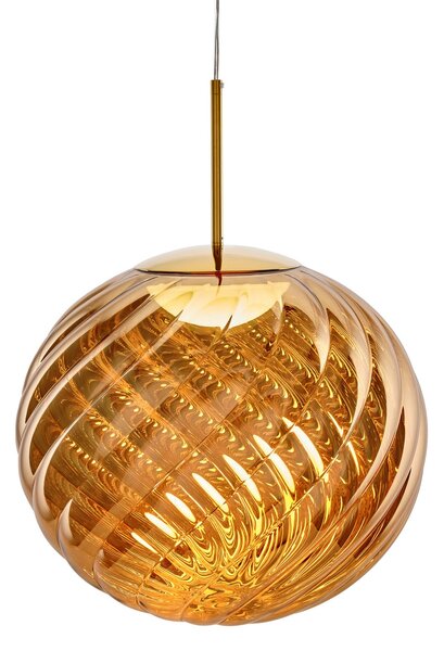 Tom Dixon LED obesna svetilka Whirl, zlata, 45 cm, plastika, dim, zatemnjen, Zlata / medeninasta, Dnevna soba / jedilnica, Plastika, Dizajn