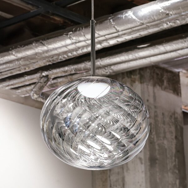 Tom Dixon LED viseča svetilka Whirl, srebrna, 30 cm plastika dim, zatemnjen, Kovinska, Dnevna soba / jedilnica, Plastika, Dizajn