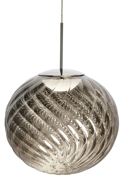 Tom Dixon LED viseča svetilka Whirl, srebrna, 45 cm plastika dim, zatemnjen, Kovinska, Dnevna soba / jedilnica, Plastika, Dizajn