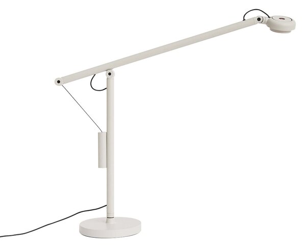 HAY LED-namizna svetilka Fifty-Fifty, siva, 45 cm, z možnostjo zatemnitve, zatemnjen, Siva, Študija / pisarna, Aluminij, Dizajn