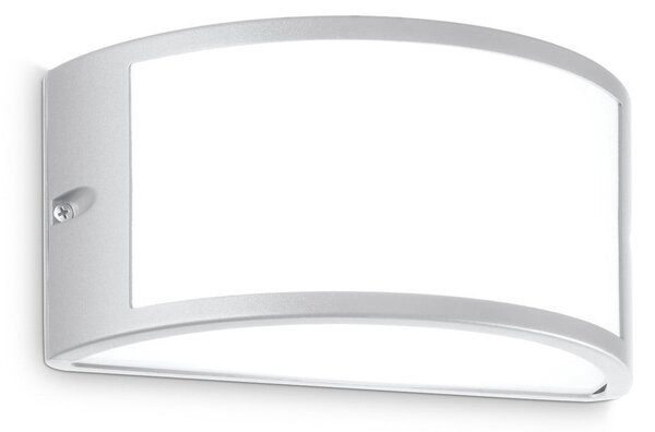 IDEAL LUX Ideal Lux zunanja stenska svetilka Rex 1, siva, aluminij, IP44, E27, zatemnjen, Siva, Aluminij, Stenska vtičnica zgoraj / spodaj