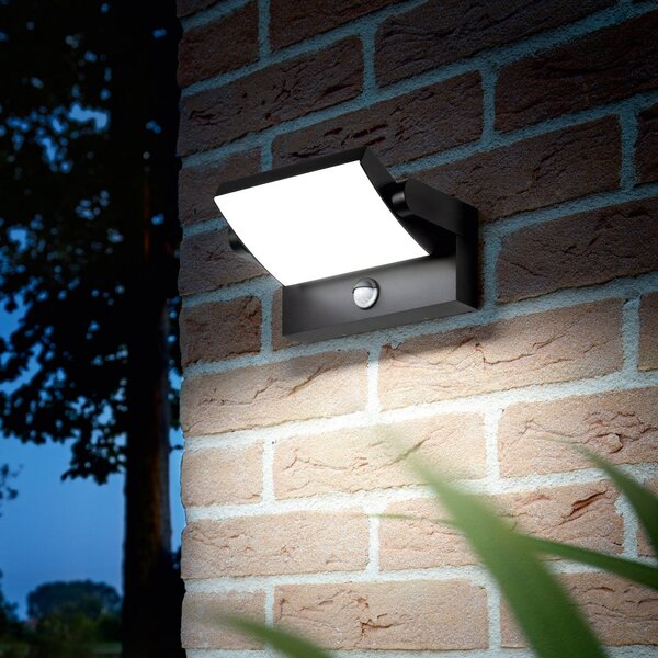 IDEAL LUX Ideal Lux LED zunanja stenska svetilka Swipe Sensor, antracit, IP54, Siva, Kovina, Sodobni