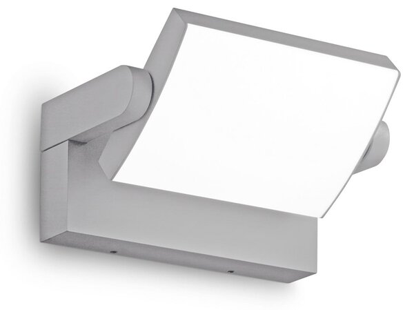 IDEAL LUX Ideal Lux LED zunanja stenska svetilka Swipe, siva, IP54, 3.000 K, Siva, Kovina, Sodobni