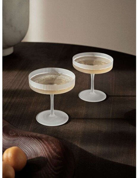 Ferm LIVINGferm LIVING - Ripple Champagne Saucers 2 pcs. Frosted ferm LIVING