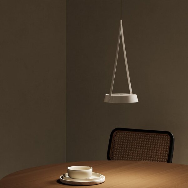 Sigor LED obesna svetilka Mahina, bela, Ø 17 cm, kovina, CCT, zatemnjen, Bela, Dnevna soba / jedilnica, Aluminij, Sodobni
