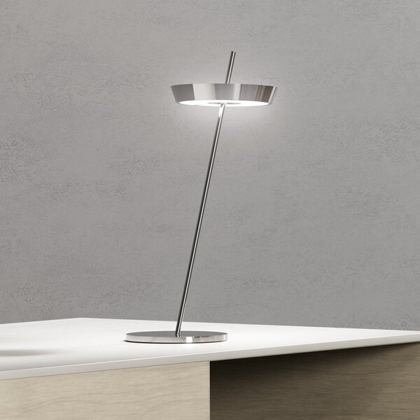 Sigor LED namizna svetilka Mahina, krom barva, višina 36 cm, kovina CCT, zatemnjen, Kovinska, Dnevna soba / jedilnica, Aluminij, Sodobni