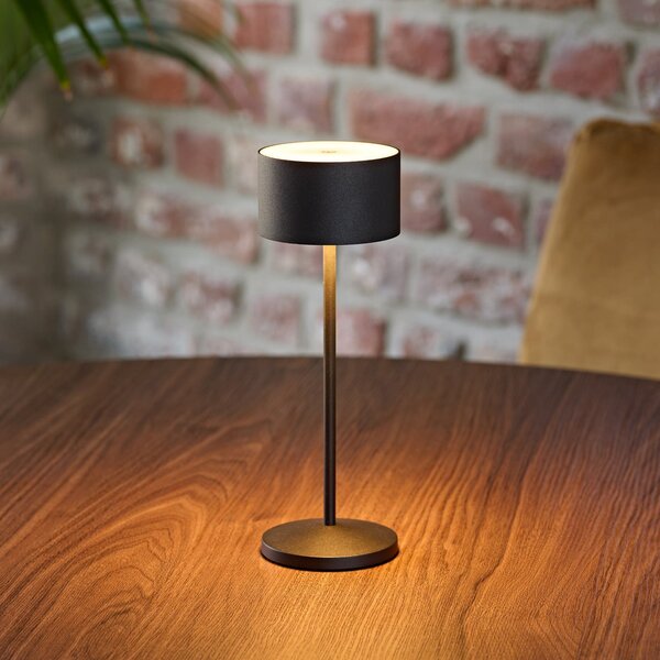 Sigor LED namizna svetilka Veluna, črna, višina 25 cm IP44 dim CCT, zatemnjen, Črna, Dnevna soba / jedilnica, Aluminij, Sodobni