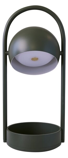 FRANDSEN LED-akumulatorska namizna svetilka Ball Portable, olivno zelena, jeklo, zatemnjen, Zelena, Dnevna soba / jedilnica, Kovina, Dizajn