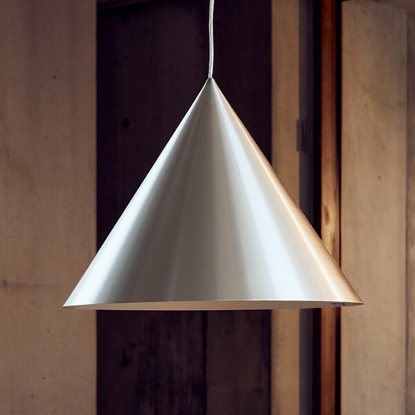 FRANDSEN obesna svetilka Benjamin, Ø 30 cm, brušeno aluminij, E27, zatemnjen, Kovinska, Dnevna soba / jedilnica, Aluminij, Dizajn