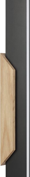 Brilliant LED namizna svetilka Arcus, črna/rjava, višina 56 cm, kovina/les, zatemnjen, Črna, Dnevna soba / jedilnica, Kovina