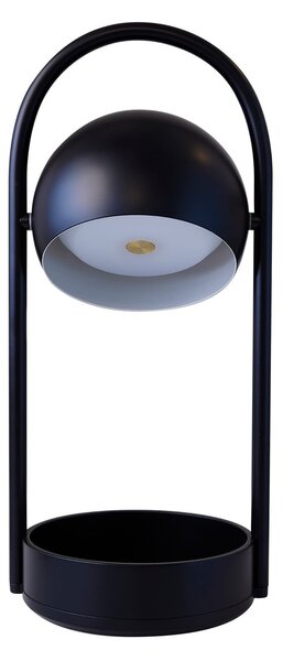 FRANDSEN LED namizna svetilka Ball Portable, črna, jeklo, zatemnjen, Črna, Dnevna soba / jedilnica, Kovina, Dizajn