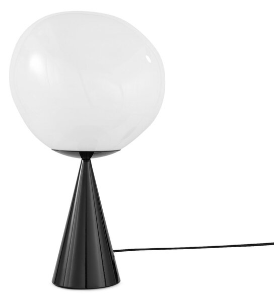 Tom Dixon LED namizna svetilka Melt Cone Fat, opal/črna, 47 cm, zatemnjen, Črna, Dnevna soba / jedilnica, Kovina, Dizajn