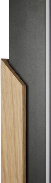 Brilliant LED-stojna svetilka Arcus, črna/rjava, višina 126 cm, kovina/les, zatemnjen, Črna, Dnevna soba / jedilnica, Kovina