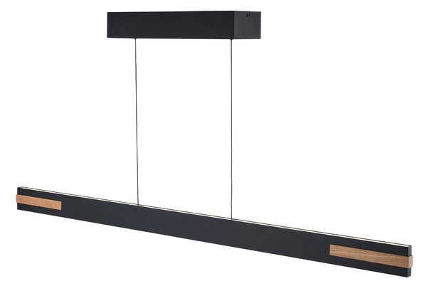 Brilliant LED obesna svetilka Streamline, dolžina 130 cm, črna, kovina, zatemnjen, Črna, Dnevna soba / jedilnica, Kovina, Sodobni