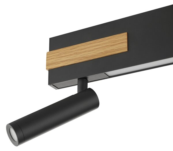 Brilliant LED stropni žaromet Streamline, dolžina 60 cm, črn, 2-flg., zatemnjen, Črna, Dnevna soba / jedilnica, Kovina, Sodobni