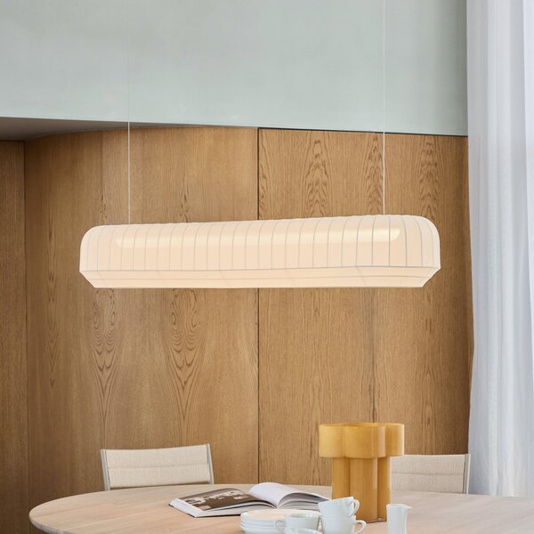 Northern LED obesna svetilka Tradition linear, tekstil, offwhite, zatemnjen, Bela, Dnevna soba / jedilnica, Tkanine / tekstil, Dizajn