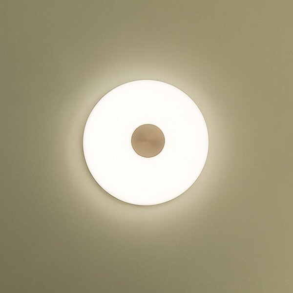 Northern LED stenska svetilka Glint, Ø 36 cm, steklo, opalno bela, zatemnjen, Bela, Dnevna soba / jedilnica, Steklo, Dizajn