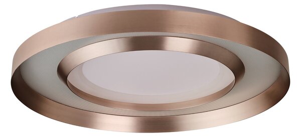 Brilliant LED stropna svetilka Onix, Ø 60 cm, rožnato zlata, kovina, zatemnjen, Zlata / medeninasta, Dnevna soba / jedilnica, Aluminij, Sodobni