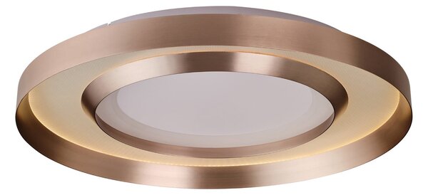 Brilliant LED stropna svetilka Onix, Ø 60 cm, rožnato zlata, kovina, zatemnjen, Zlata / medeninasta, Dnevna soba / jedilnica, Aluminij, Sodobni